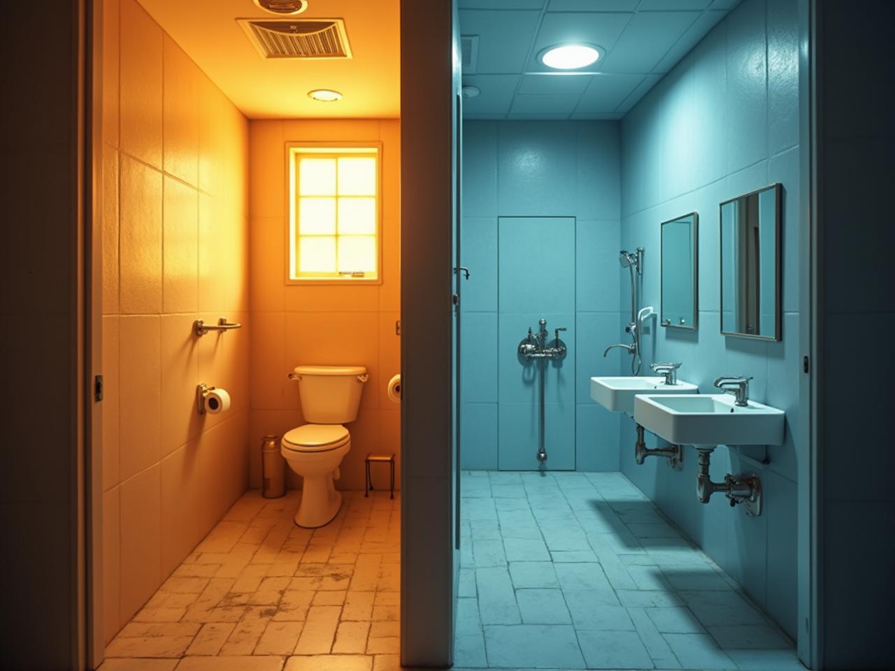 เปรียบเทียบห้องน้ำบ้านและอาคาร