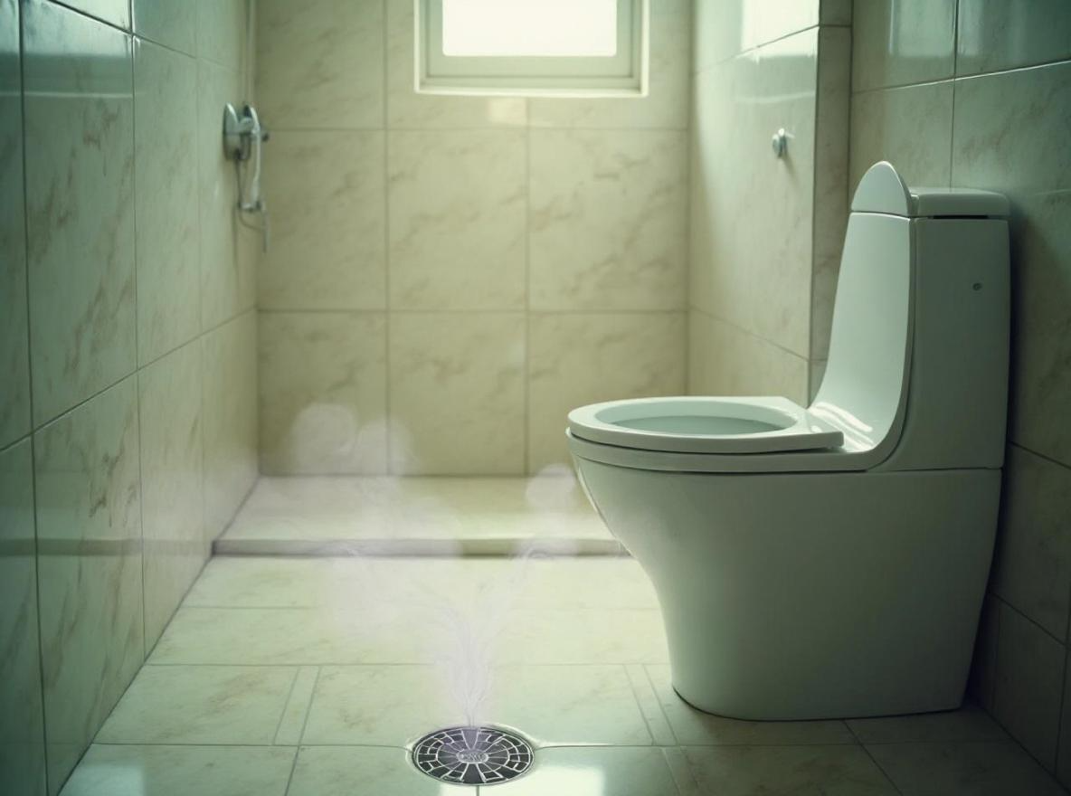 กลิ่นย้อนจากท่อในห้องน้ำ