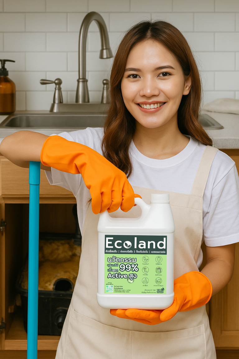 จุลินทรีย์ Ecoland ใช้แทนโซดาไฟแก้ท่อตัน ปลอดภัยกว่า